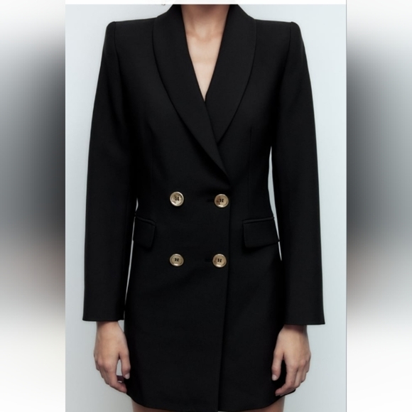 Zara double breasted long blazer - Picture 2 of 8